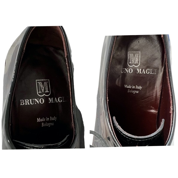 BRUNO MAGLI PARKER LACE UP SQUARE TOE BLACK PATENT LEATHER TUXEDO SHOE main image 12